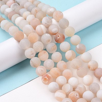 Natural Druzy Geode Agate Bead Strands G-K166-09-10mm-01-1