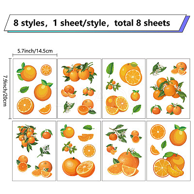 8 Sheets 8 Styles PVC Waterproof Wall Stickers DIY-WH0345-123-1