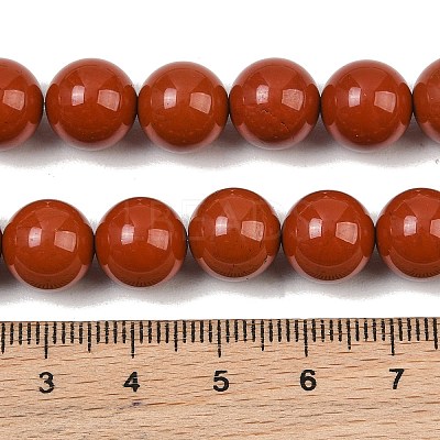 Grade A Natural Red Jasper Bead Strands G-P075-36-10mm-1