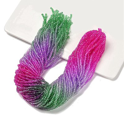 Transparent Painted Glass Beads Strands DGLA-A034-T1mm-A06-1
