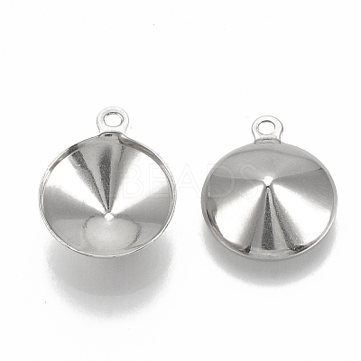 Tarnish Resistant 201 Stainless Steel Pendant Rhinestone Settings STAS-S057-41D-1
