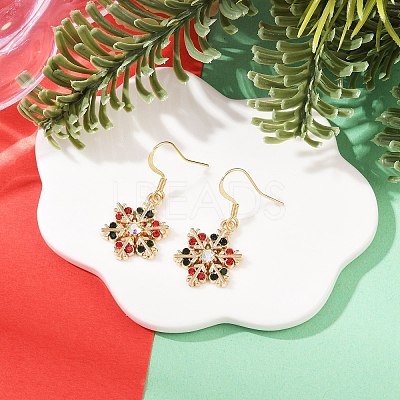 Christmas Theme Alloy Rhinestone Dangle Earrings EJEW-JE06627-02-1