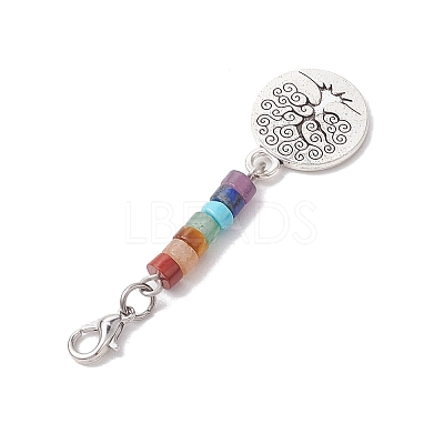 Alloy Tree of Life Pendant Decorations HJEW-JM02062-1