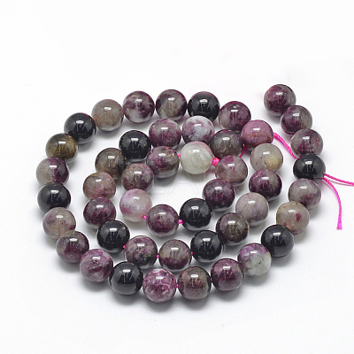 Natural Tourmaline Beads Strands G-R446-8mm-02-1