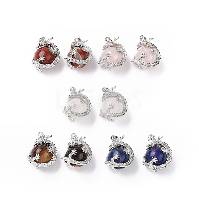 Mixed Natural Gemstone Pendants GP471-M-1
