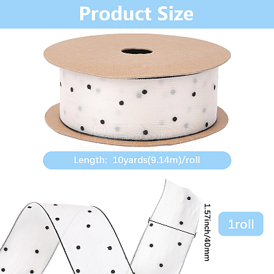 1Roll Printed Polyester Chiffon Ribbons OCOR-CY0002-35C-1