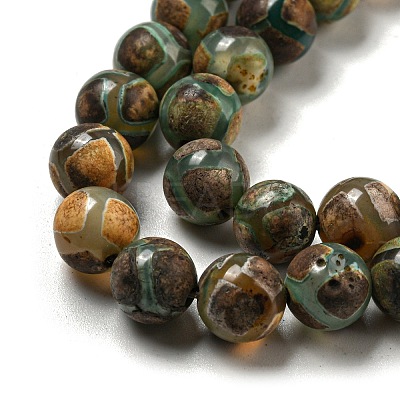 Tibetan Style dZi Beads Strands G-P526-D09-02-1