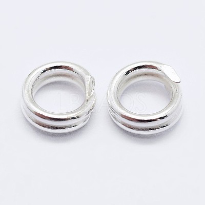 925 Sterling Silver Split Jump Rings STER-F036-01S-0.6x8mm-1