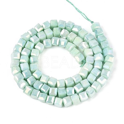 Anti-Tarnish Electroplate Glass Beads Strands GLAA-T025-4mm-10B-1