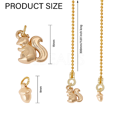 Brass Ceiling Fan Pull Chain Extenders HJEW-GL00005-1