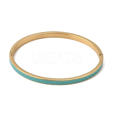 304 Stainless Steel Enamel Hinged Cuff Bangles for Women SA-CBAC920-15G-01A-1