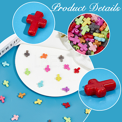 300Pcs Crackle Opaque Acrylic Beads OACR-SP0001-06-1
