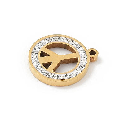 304 Stainless Steel Rhinestone Pendants STAS-Q354-04G-1