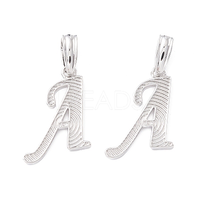 Rack Plating Eco-Friendly Brass Letter Pendants KK-K265-02P-A-1