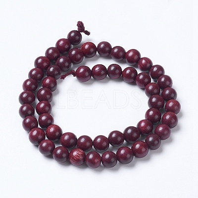 Natural Wood Beads Strands X-WOOD-J001-05-6mm-1