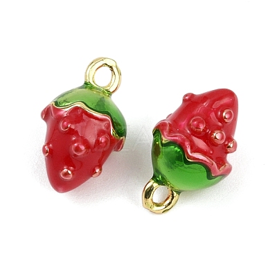 Brass Enamel Charms KK-L231-21G-01-1