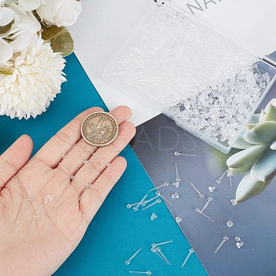 500Pcs Eco-Friendly Plastic Stud Earring Findings KY-SP0001-01A-1