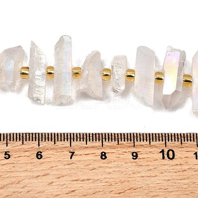 Electroplated Natural Quartz Crystal Beads Strands G-F800-F11-1