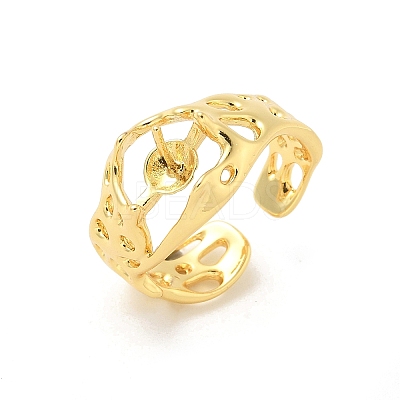 Brass Cup Peg Open Cuff Ring Settings LS-KK-G518-08G-01-1
