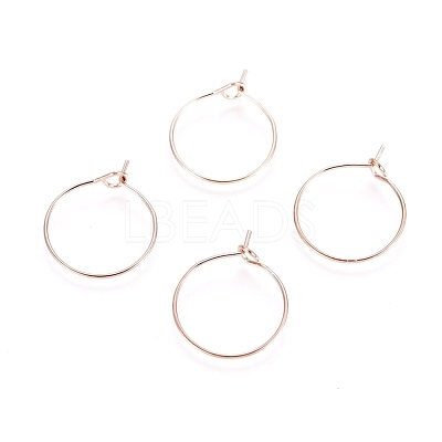 Ion Plating(IP) 316L Surgical Stainless Steel Hoop Earring Findings STAS-D164-04RG-1
