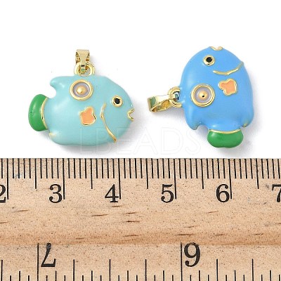 Brass Enamel Pendants KK-B143-01G-02-1
