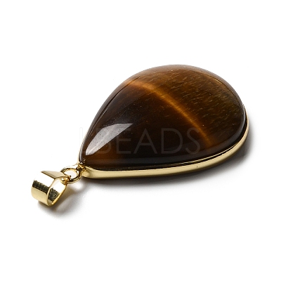 Natural Tiger Eye Pendants G-R486-03G-C-1