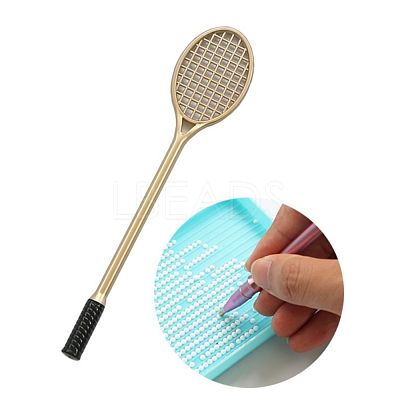 Racket Shape Plastic Diamond Painting Point Drill Pen AJEW-M028-01A-1
