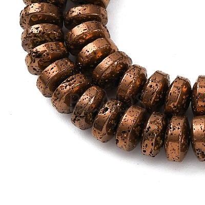 Electroplated Natural Lava Rock Beads Strands G-A256-E01-01D-1