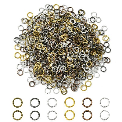 1200Pcs 6 Colors Iron Brass Open Jump Ring IFIN-YW0003-04-1