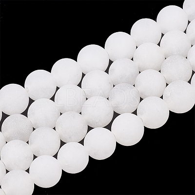 Natural White Jade Beads Strands G-T106-321-1