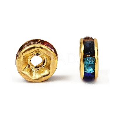 Brass Rhinestone Spacer Beads RB-A014-Z7mm-37G-1