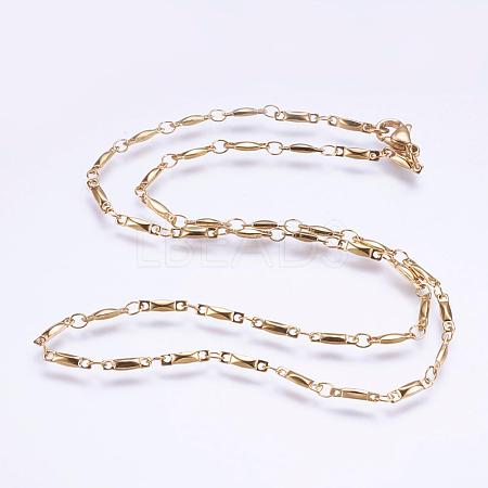 304 Stainless Steel Chain Necklaces STAS-P164-08G-1