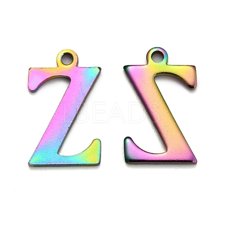 Ion Plating(IP) 304 Stainless Steel Alphabet Charms STAS-H122-Z-M-1