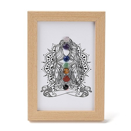 Yoga Gemstone Chakra Picture Frame Stand DJEW-F021-05B-1