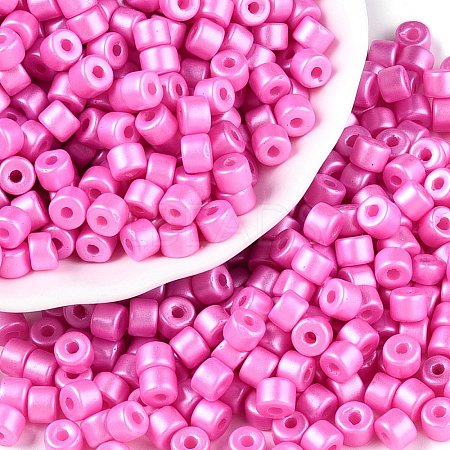 Baking Paint Pearlized Glass Seed Beads SEED-T008-03K-1