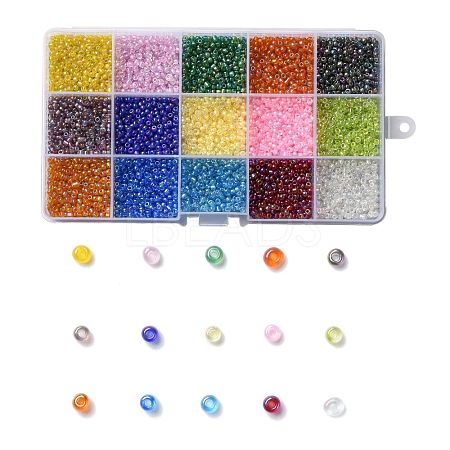 180G 15 Colors Glass Seed Beads SEED-JQ0003-01E-3mm-1
