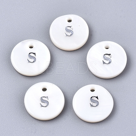 Natural Freshwater Shell Pendants X-SHEL-Q018-01A-S-P-1