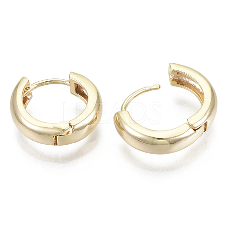 Brass Huggie Hoop Earrings X-KK-S348-512-NF-1