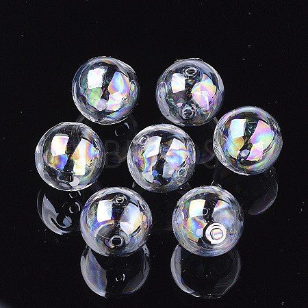 Handmade Blown Glass Globe Beads LS-X-DH017J-1-25mm-AB-1