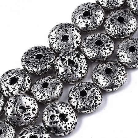 Electroplate Synthetic Lava Rock Beads Strands G-N326-75A-1