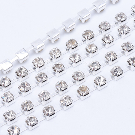 Brass Rhinestone Strass Chains CHC-T004-SS10-01S-1
