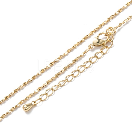 Brass Link Chain Necklaces NJEW-K123-10G-1