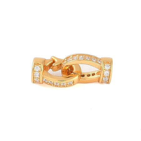 925 Sterling Silver Micro Pave Clear Cubic Zirconia Fold Over Clasps STER-U004-02G-1