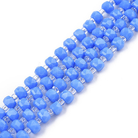 Opaque Solid Color Glass Beads Strands GLAA-N052-04-A16-1