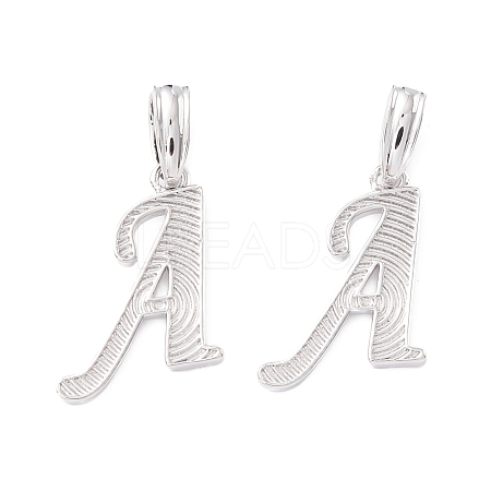 Rack Plating Eco-Friendly Brass Letter Pendants KK-K265-02P-A-1