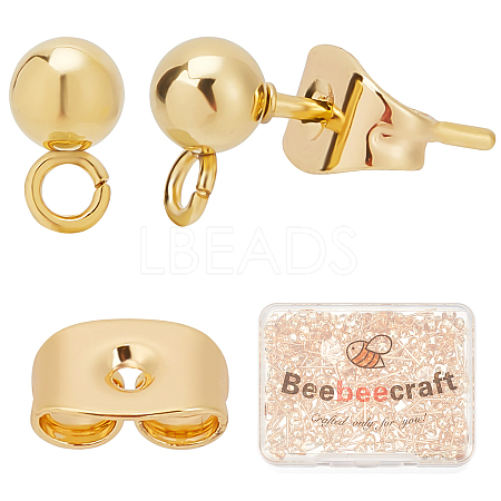 Beebeecraft 100Pcs 304 Stainless Steel Stud Earring Findings FIND-BBC0001-24-1