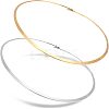 Unicraftale 2Pcs 2 Colors 304 Stainless Steel Wire Wrap Collar Necklaces Set for Women NJEW-UN0001-34-1