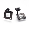 304 Stainless Steel Stud Earring Findings Ion Plating(IP) STAS-O119-13B-2