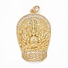 Rack Plating Brass Micro Pave Clear Cubic Zirconia Pendants KK-M229-11G-1