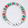 Christmas Jingle Resin & Acrylic Beaded Stretch Bracelets WK2852-3-1